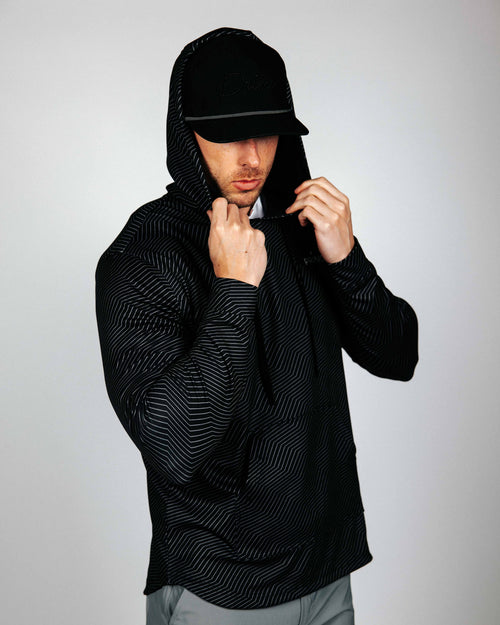 Golf Hoodie - Black Chevron