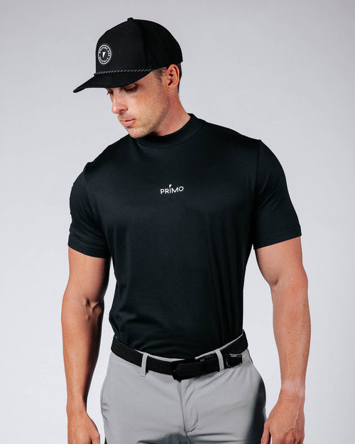 Black Mock Neck Tee