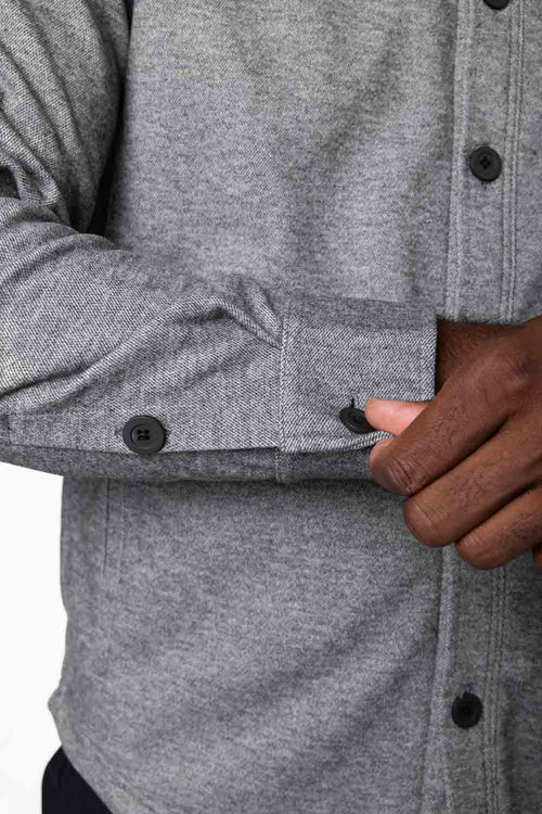 Dark Gray Lined Button Up Shirt