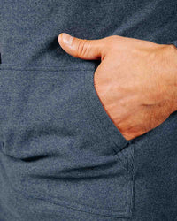 Blue Gray Brushed Rib Knit Hoodie