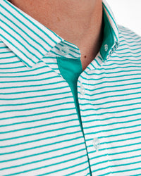 Teal Stripe Classic Polo