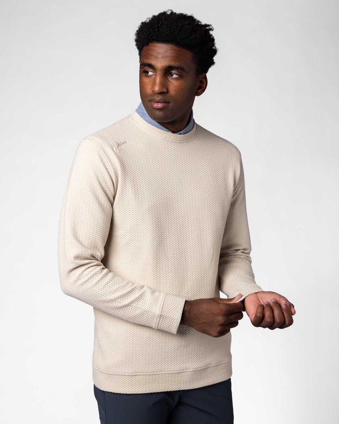 Primo Waffle Crew Neck-Light Khaki