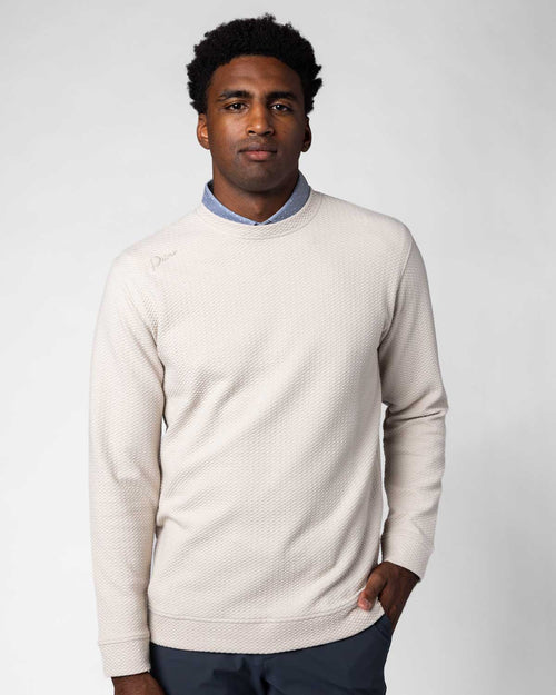 Light Khaki Waffle Crew Neck