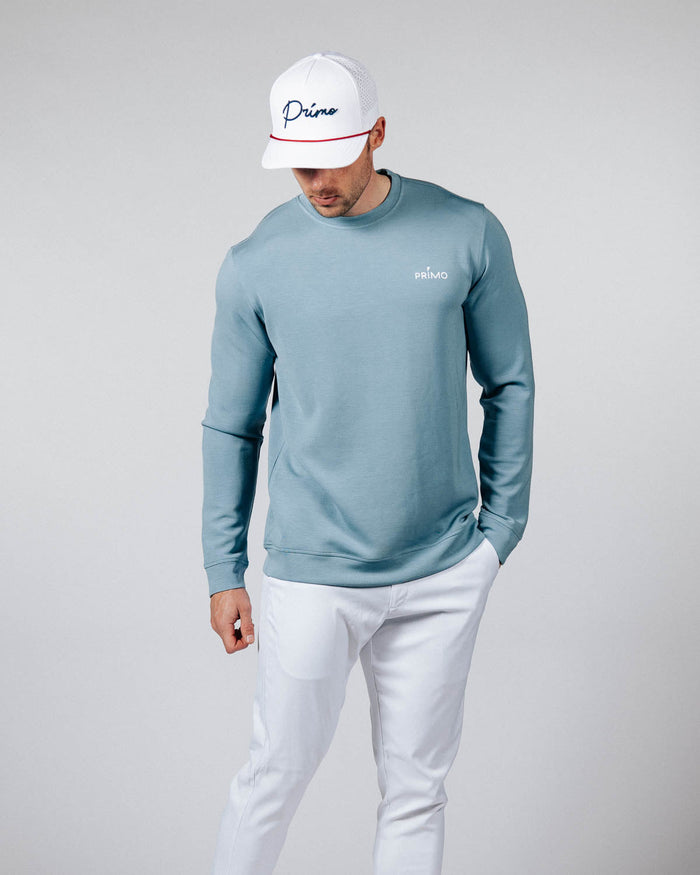 Men's Stone Blue Golf Crew Neck