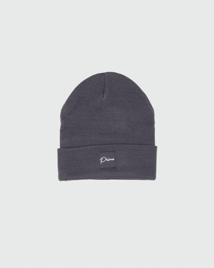 Dark Gray Cursive Beanie