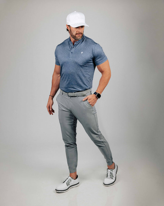 Dusty Blue Speckle Blade Polo