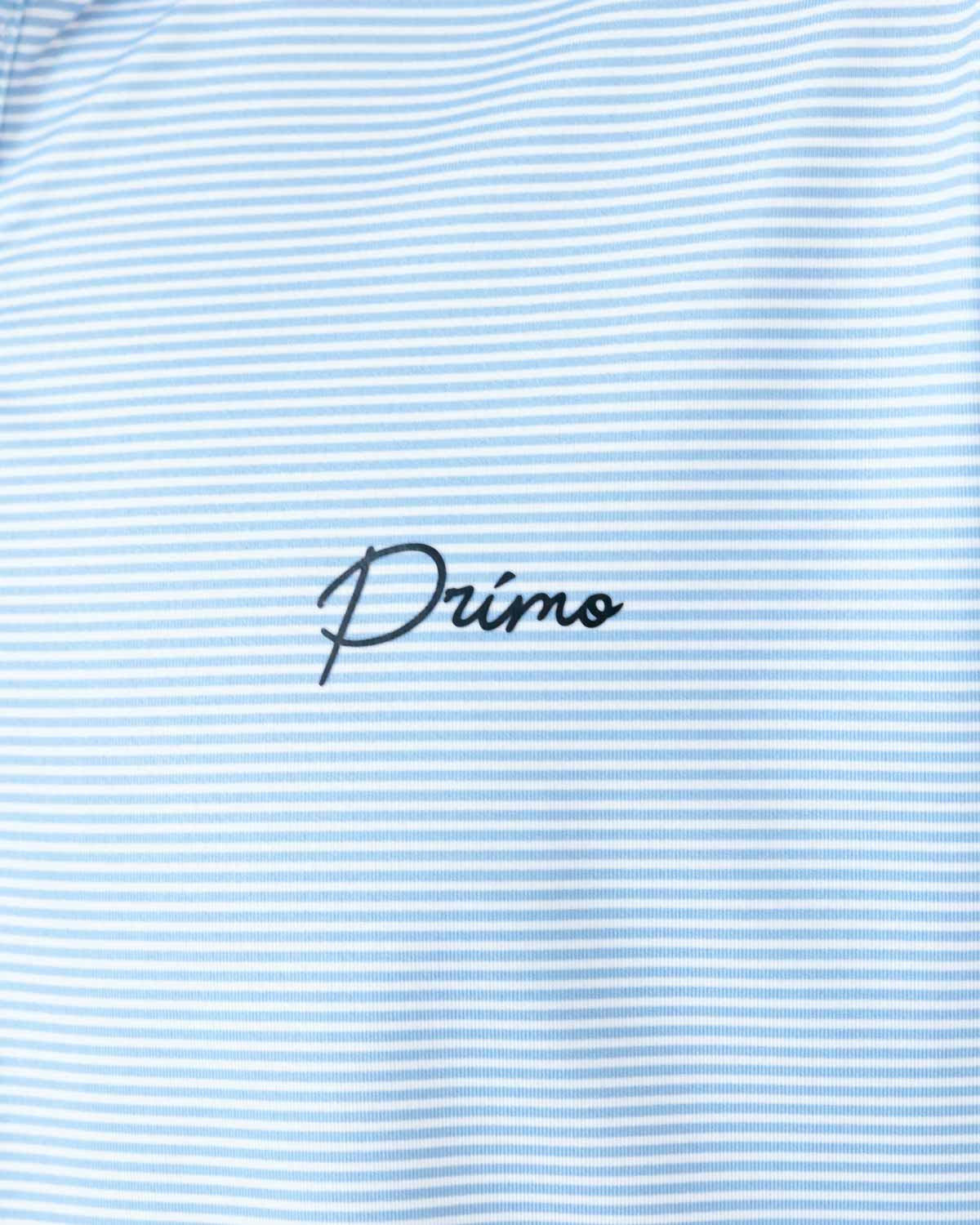 Grant Horvat Essentials Light Blue Micro Stripes Blade Polo
