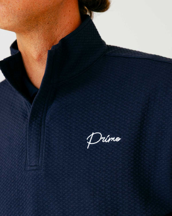 Grant Horvat Essentials Navy Waffle Quarter Zip
