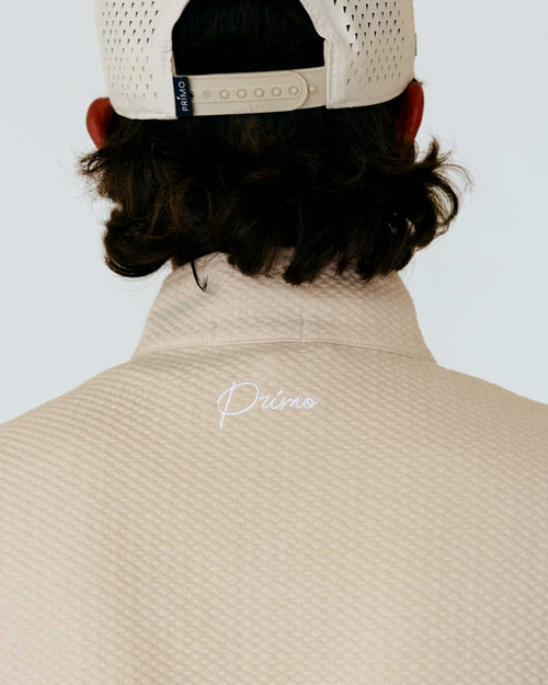 Grant Horvat Essentials Sand Waffle Quarter Zip
