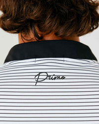 Grant Horvat Essentials White & Black Stripes Blade Polo