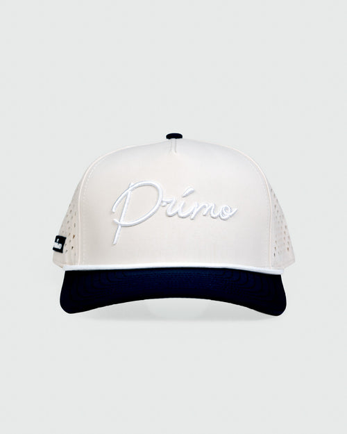 Grant Horvat Cursive Hat - Cream & Navy