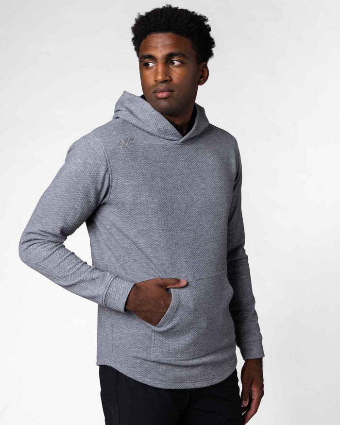 Heather Black Cursive Waffle Hoodie