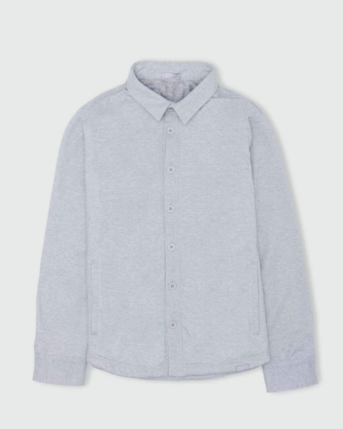Light Gray Lined Button Up Shirt