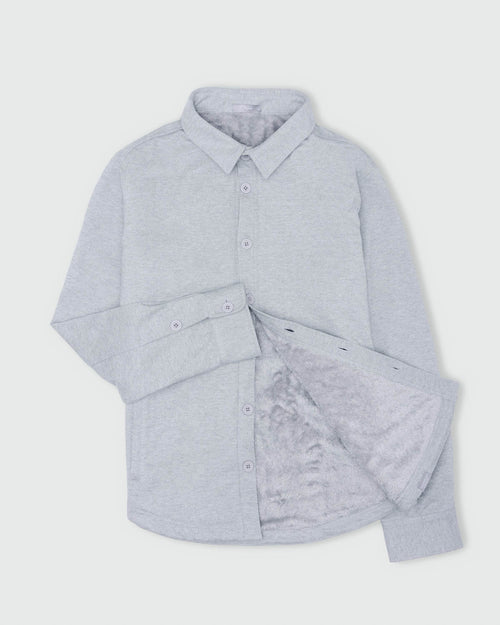 Light Gray Lined Button Up Shirt