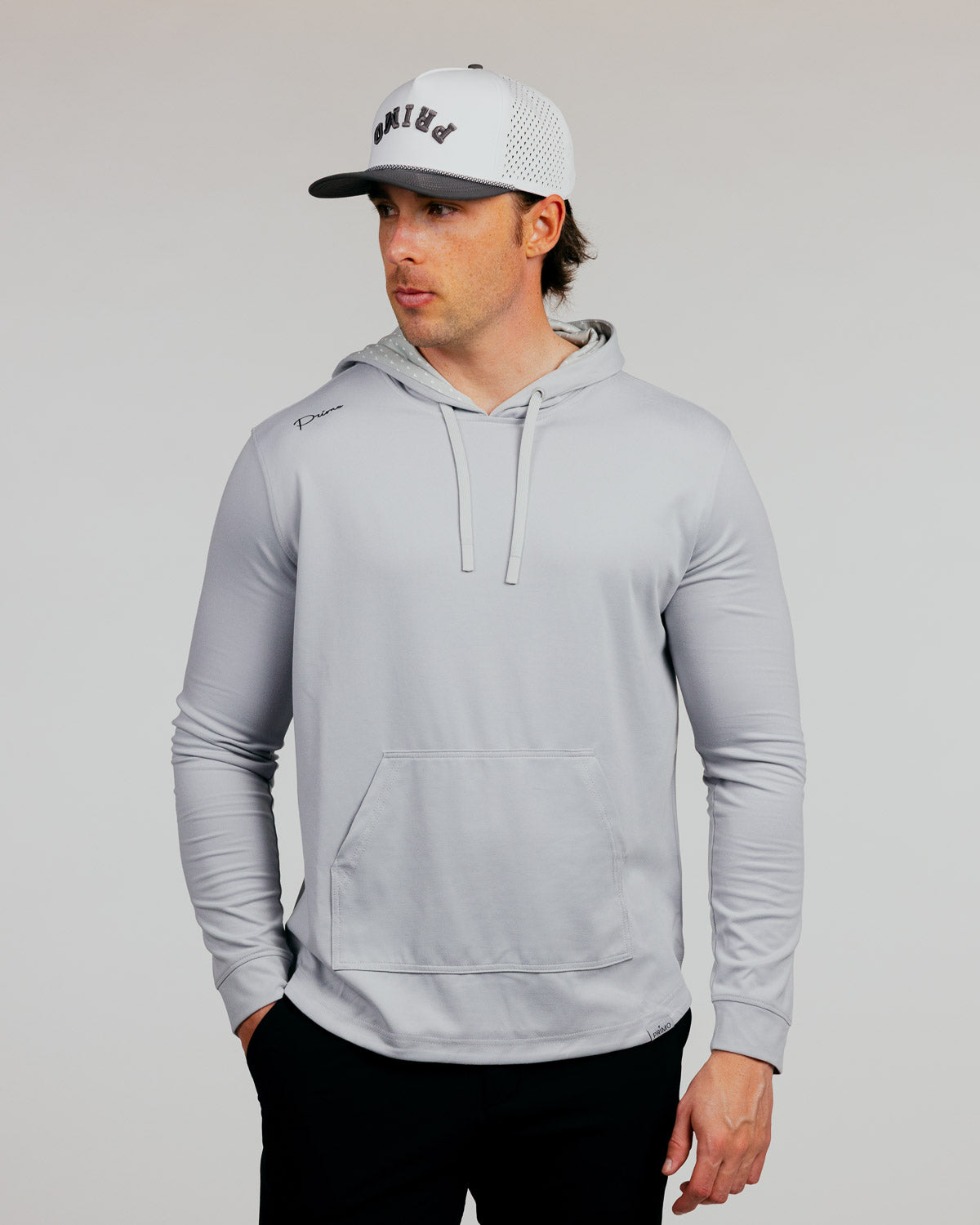 Cursive Golf Hoodie - Light Gray