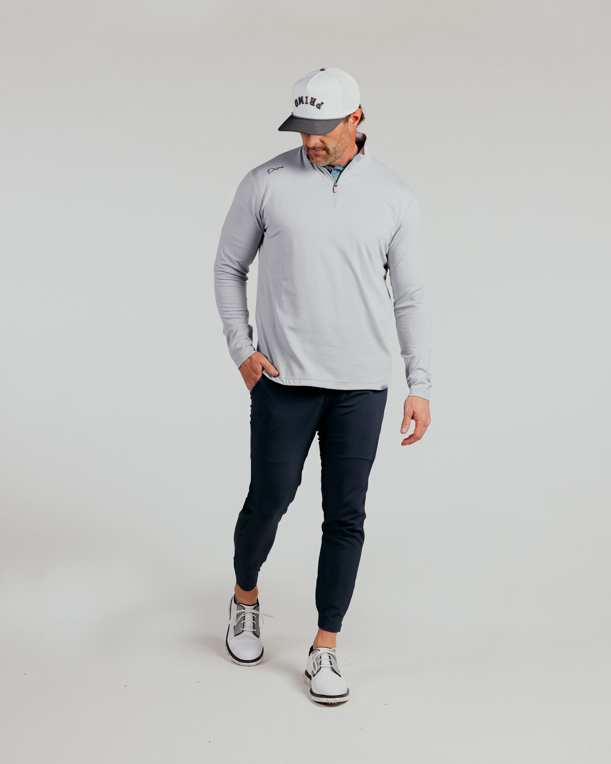 Light Gray Cursive Quarterzip