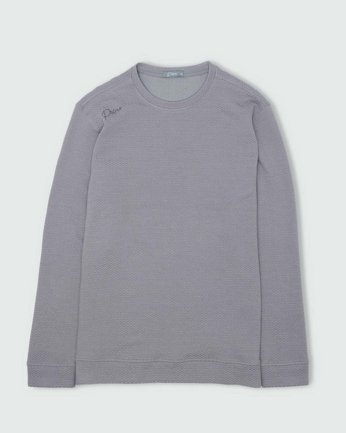 Light Gray Waffle Crew Neck