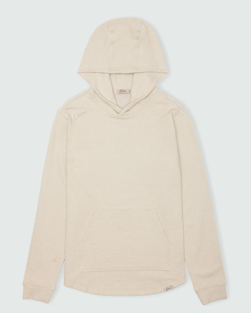 Light Khaki Cursive Waffle Hoodie
