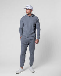 Light Gray Brushed Rib Knit Hoodie