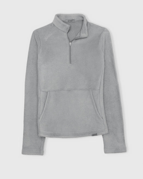 Women's Light Gray Polar Fleece Q Zip