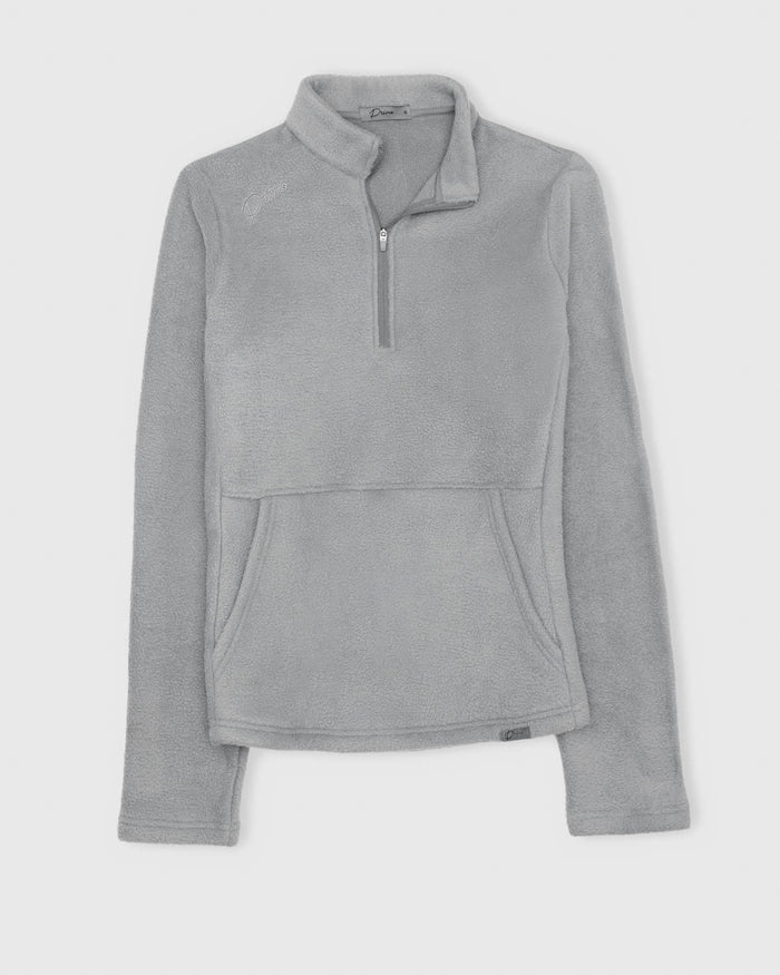 Women's Light Gray Polar Fleece Q Zip