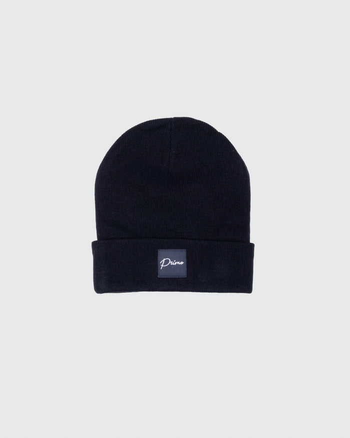 Navy Cursive Beanie