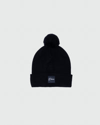 Navy Cursive Pom Pom Beanie