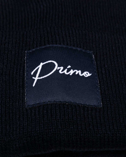 Navy Cursive Pom Pom Beanie