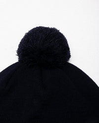 Navy Cursive Pom Pom Beanie