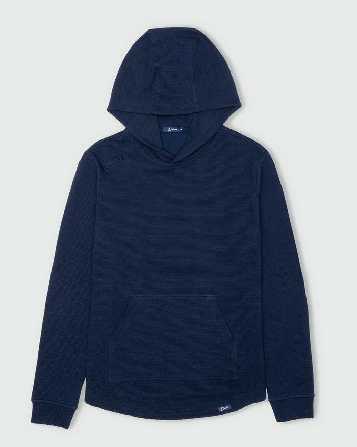 Navy Cursive Waffle Hoodie