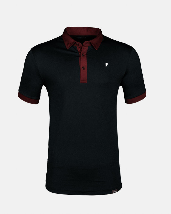 Two Tone Black/Maroon Classic Polo