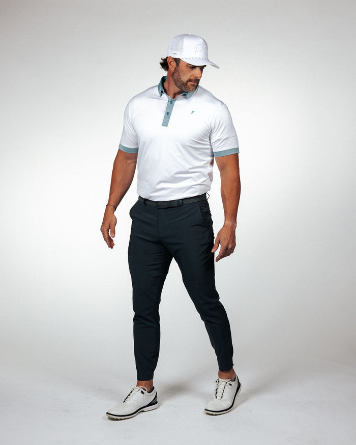 White/Storm Blue Two Tone Classic Polo