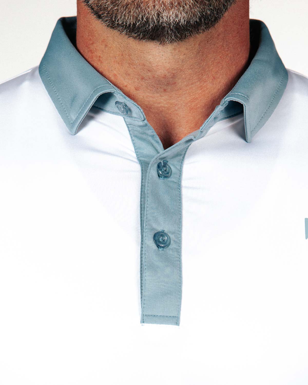 White/Storm Blue Two Tone Classic Polo