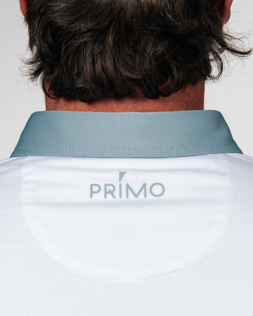 White/Storm Blue Two Tone Classic Polo