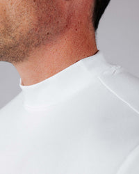White Mock Neck Tee