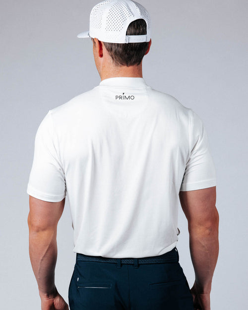 White Mock Neck Tee