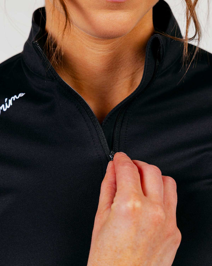 Women's Black Cursive Quarterzip