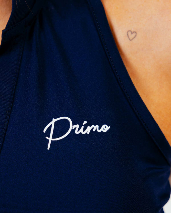 Women's Navy Cursive Sleeveless Polo