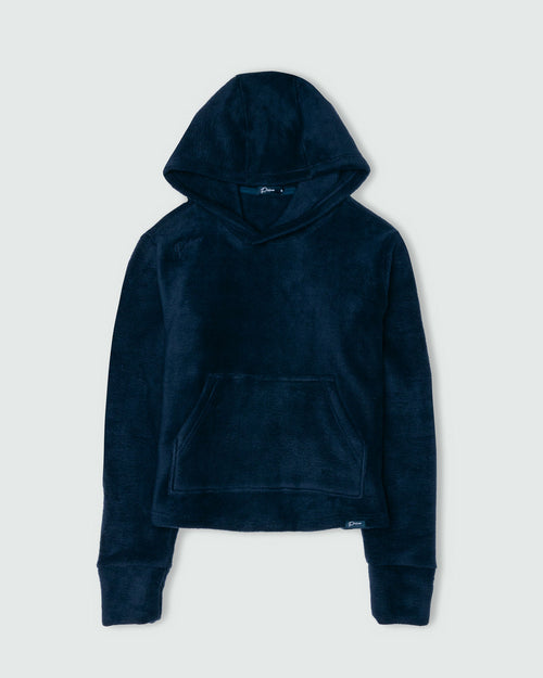 Women's Navy Polar Fleece Hoodie